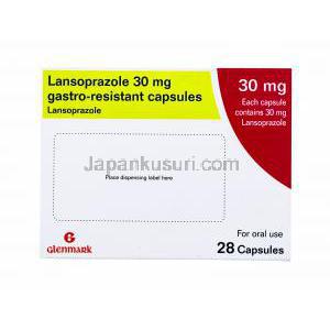 プレバシドジェネリック, ランソプラゾール 30mg カプセル,箱表面